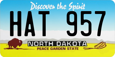 ND license plate HAT957