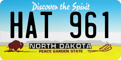 ND license plate HAT961