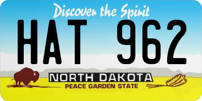 ND license plate HAT962
