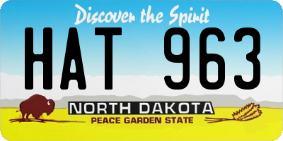 ND license plate HAT963