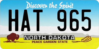 ND license plate HAT965