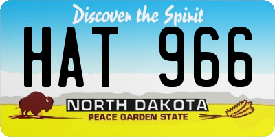 ND license plate HAT966