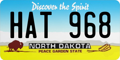 ND license plate HAT968