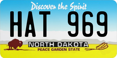 ND license plate HAT969