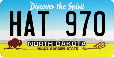 ND license plate HAT970