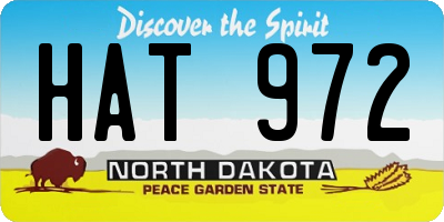 ND license plate HAT972