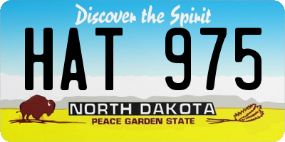 ND license plate HAT975