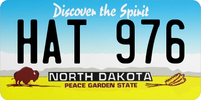 ND license plate HAT976
