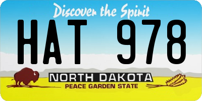 ND license plate HAT978