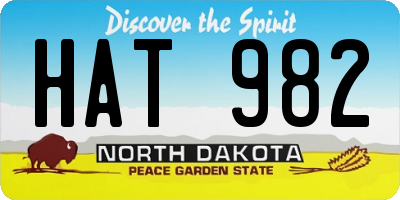 ND license plate HAT982