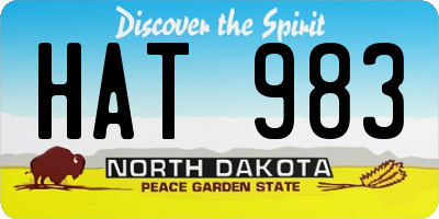 ND license plate HAT983