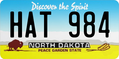 ND license plate HAT984