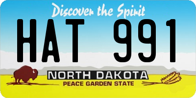 ND license plate HAT991