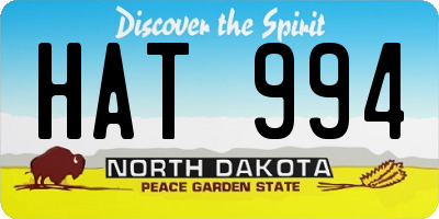 ND license plate HAT994