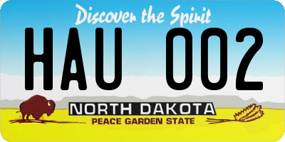 ND license plate HAU002
