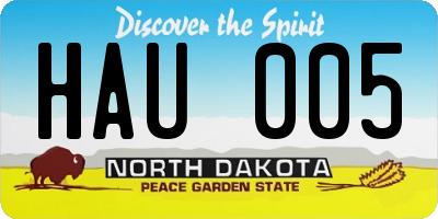 ND license plate HAU005