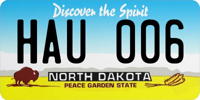 ND license plate HAU006