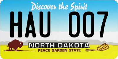 ND license plate HAU007