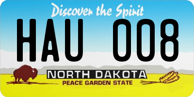 ND license plate HAU008