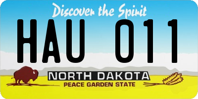 ND license plate HAU011
