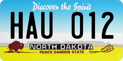 ND license plate HAU012