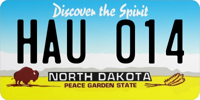 ND license plate HAU014