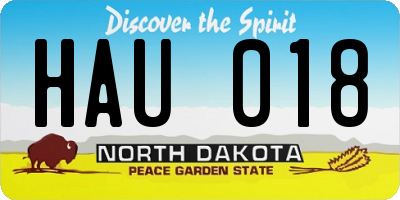ND license plate HAU018