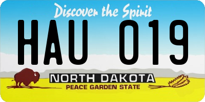 ND license plate HAU019