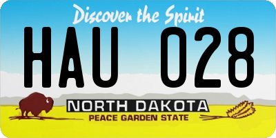 ND license plate HAU028