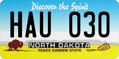 ND license plate HAU030