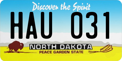 ND license plate HAU031