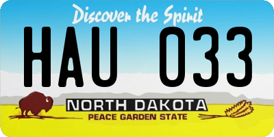 ND license plate HAU033