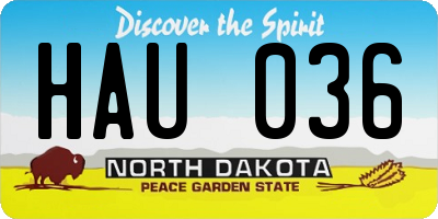 ND license plate HAU036