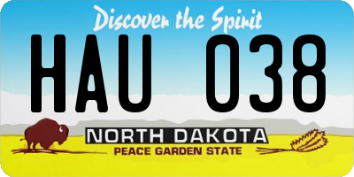 ND license plate HAU038