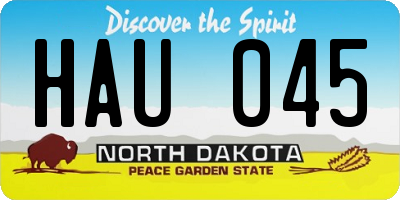 ND license plate HAU045