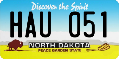 ND license plate HAU051