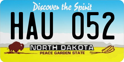 ND license plate HAU052