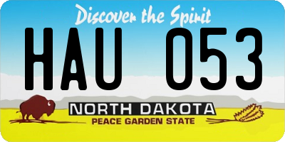 ND license plate HAU053