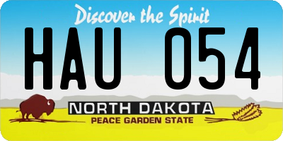 ND license plate HAU054