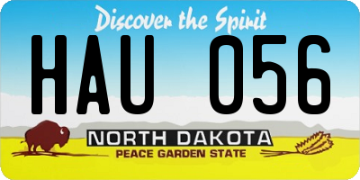 ND license plate HAU056