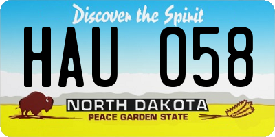 ND license plate HAU058