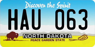 ND license plate HAU063