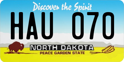 ND license plate HAU070