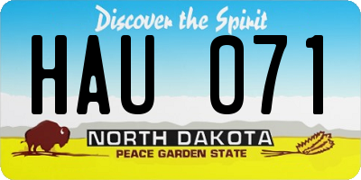 ND license plate HAU071