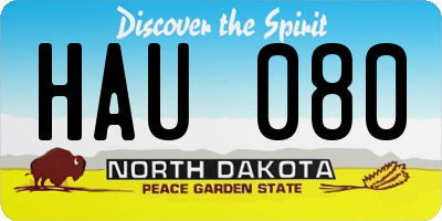 ND license plate HAU080