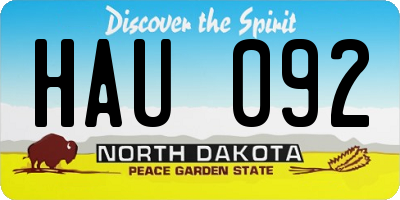 ND license plate HAU092