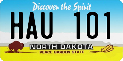 ND license plate HAU101