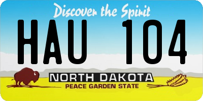 ND license plate HAU104