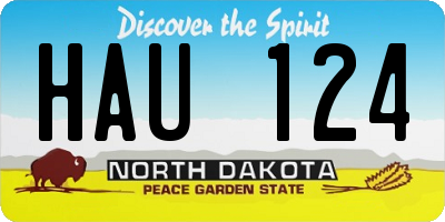 ND license plate HAU124