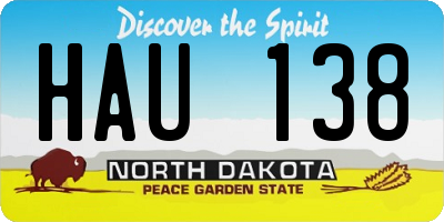 ND license plate HAU138